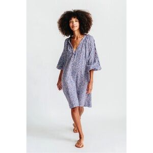 Mirth Palm Springs Printed Knee Length Dress Size Medium Purple Pink White